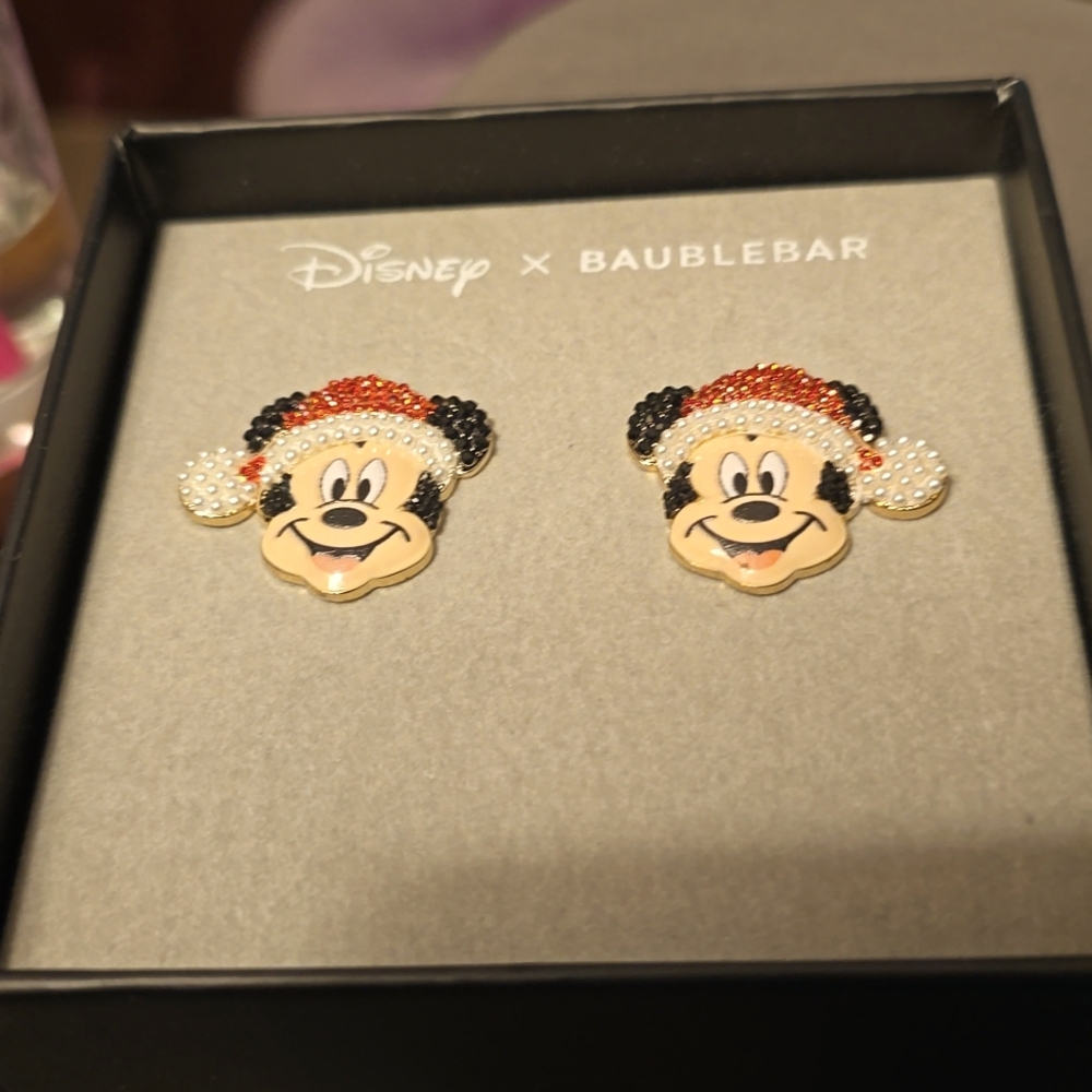 Disney Baublebar Santa Mickey Earrings